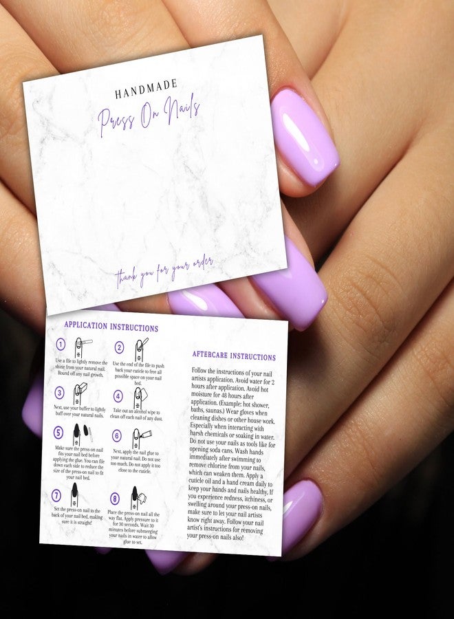 Lashicorn Handmade Acrylic Press On Nails Display Card | 5x7” 30 pk | w/Application Aftercare Instructions Inserts Marble for Packaging in Your 6 * 9 Holographic Bags Use With Double Sided Tape - Image 5